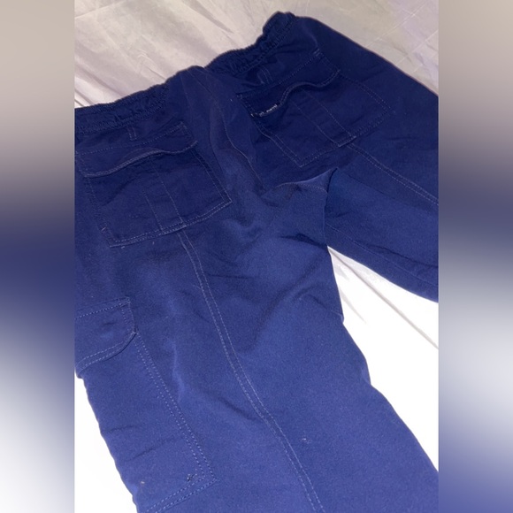 Jaanuu Men's Drawstring Jogger Navy Blue Pants Scrubs Zipper Clasp Pockets - Picture 7 of 9